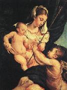 BASSANO, Jacopo Madonna and Child with Saint John the Baptistn 76uy oil on canvas